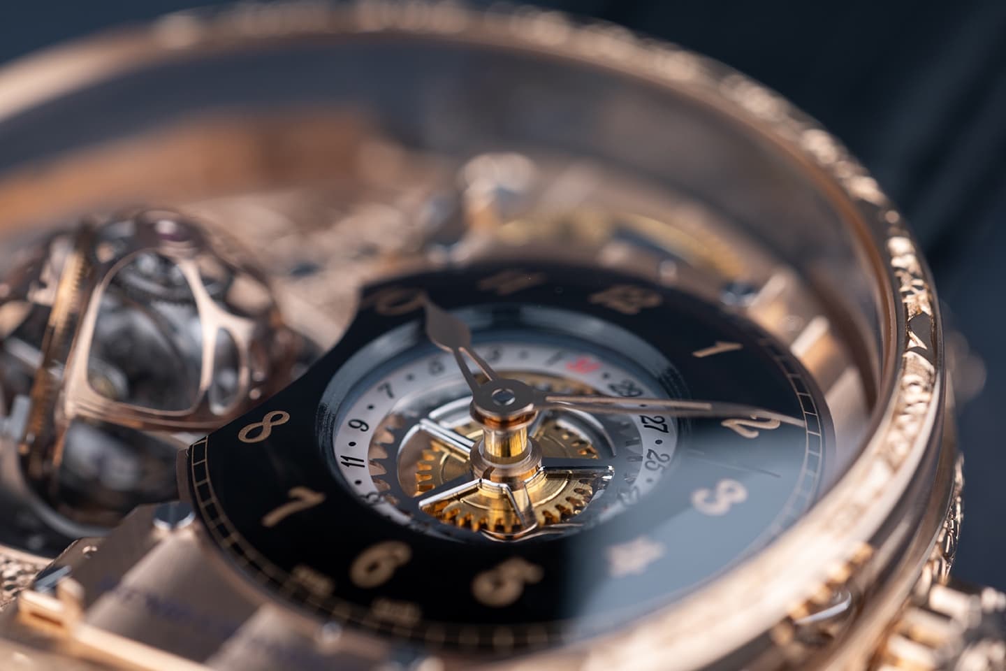 Blued steel hands detail