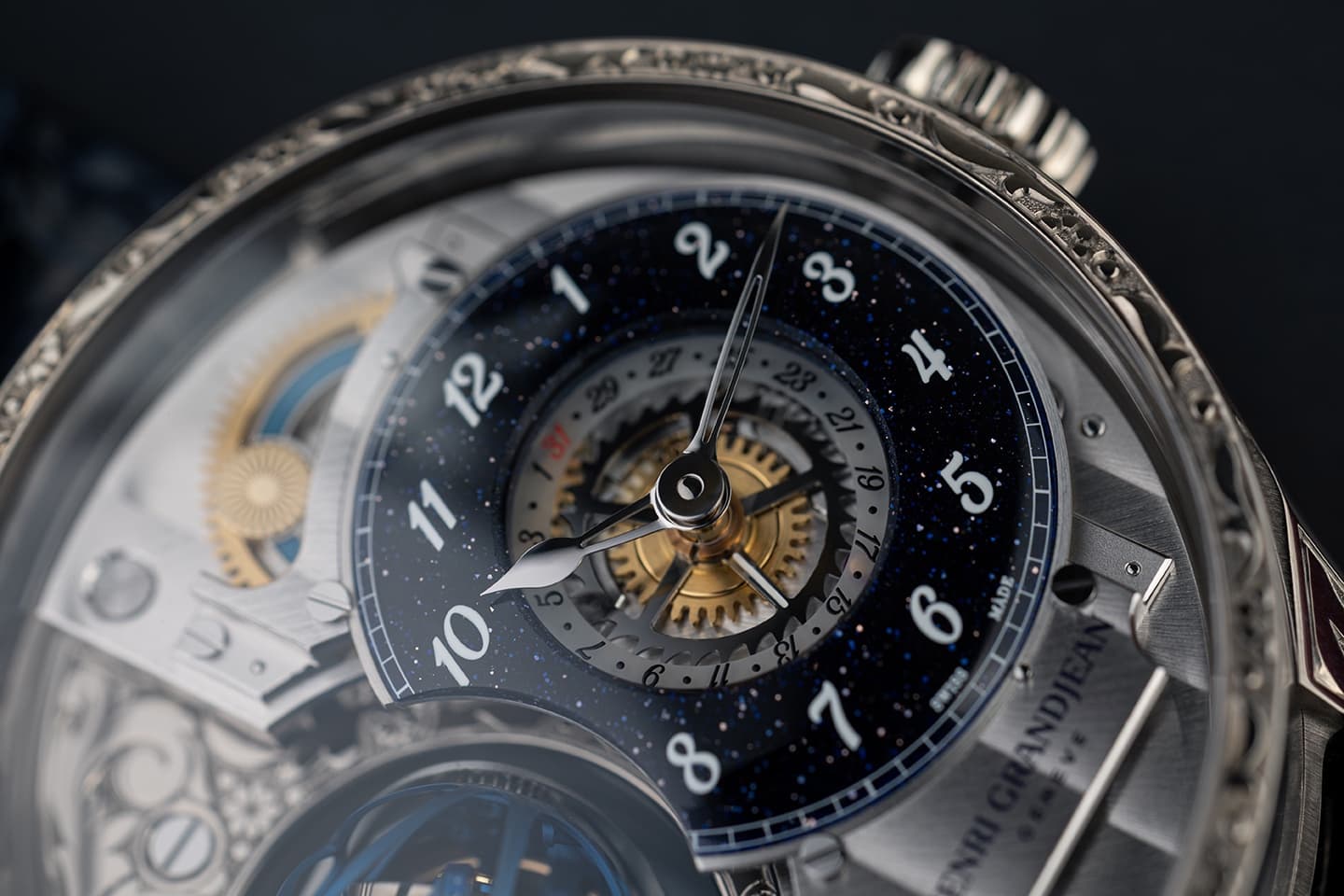 Blued steel hands detail