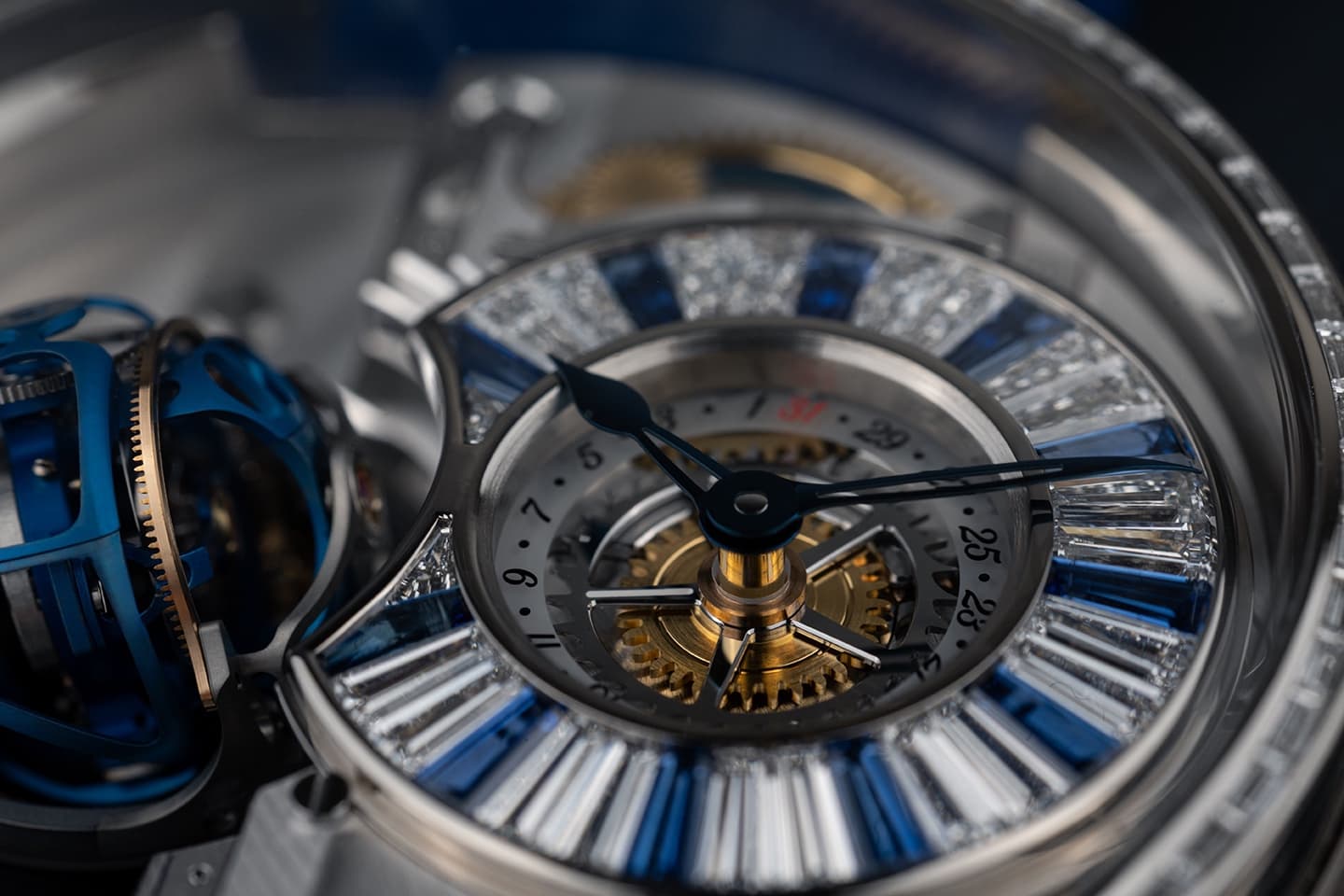 Blued steel hands detail