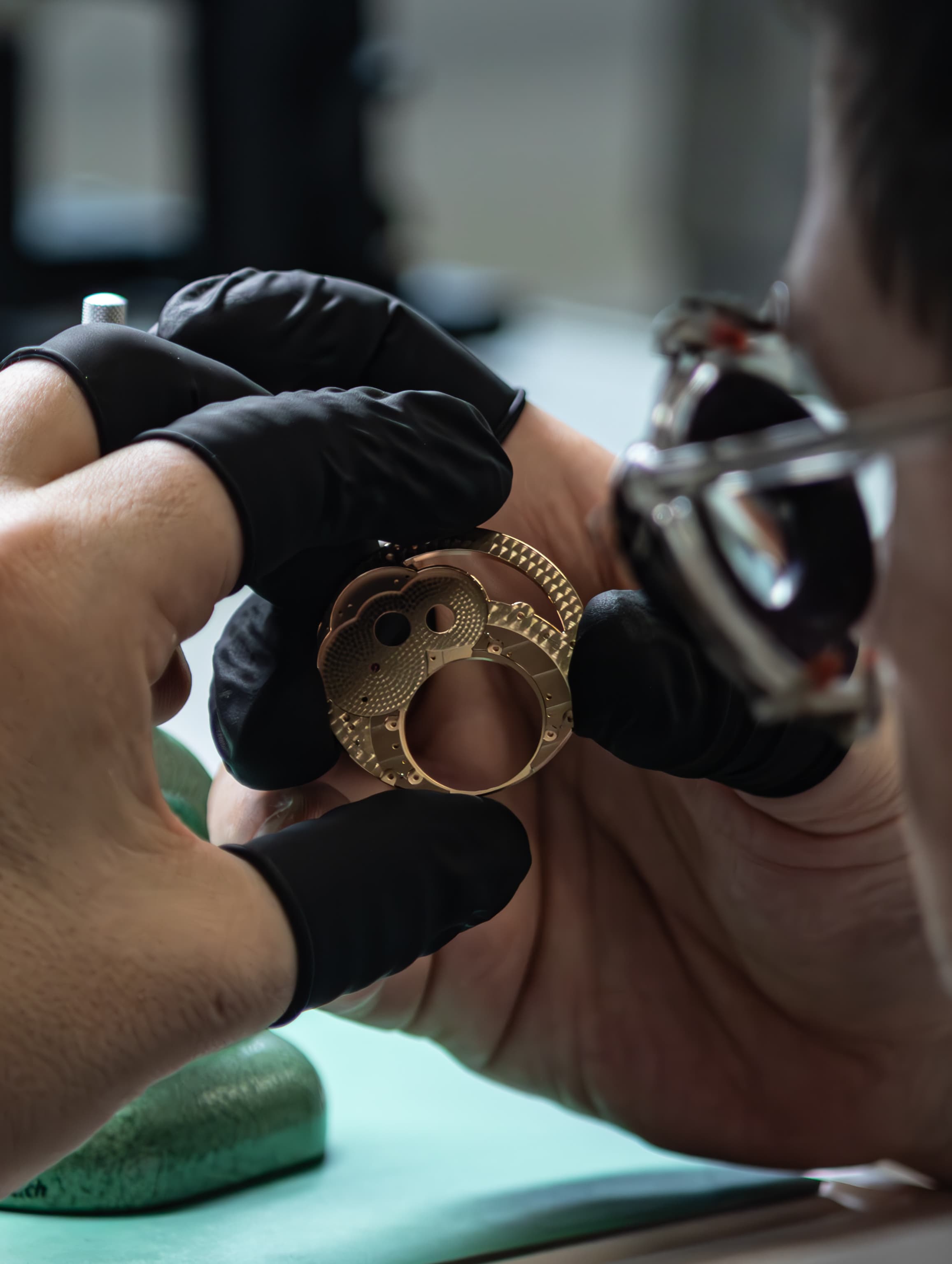 Exploded view of movement components