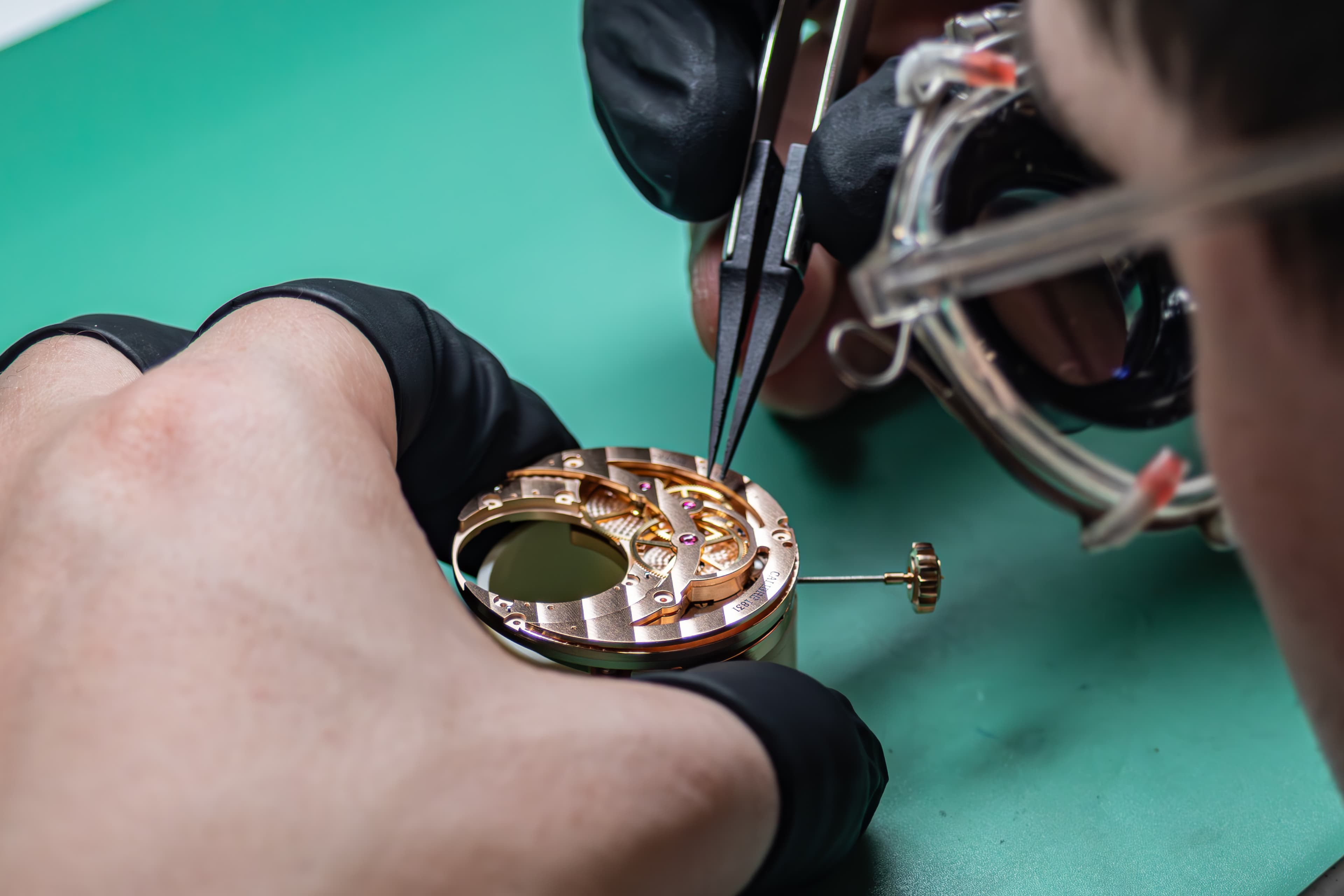 Workshop interior with curved windows